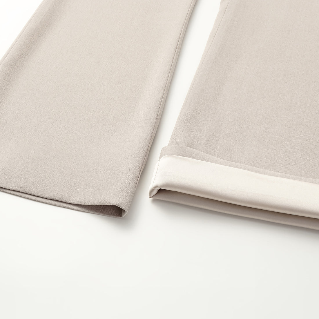 "Autumn Diary" Korean super stretch drape fabric waist trousers - gray and white