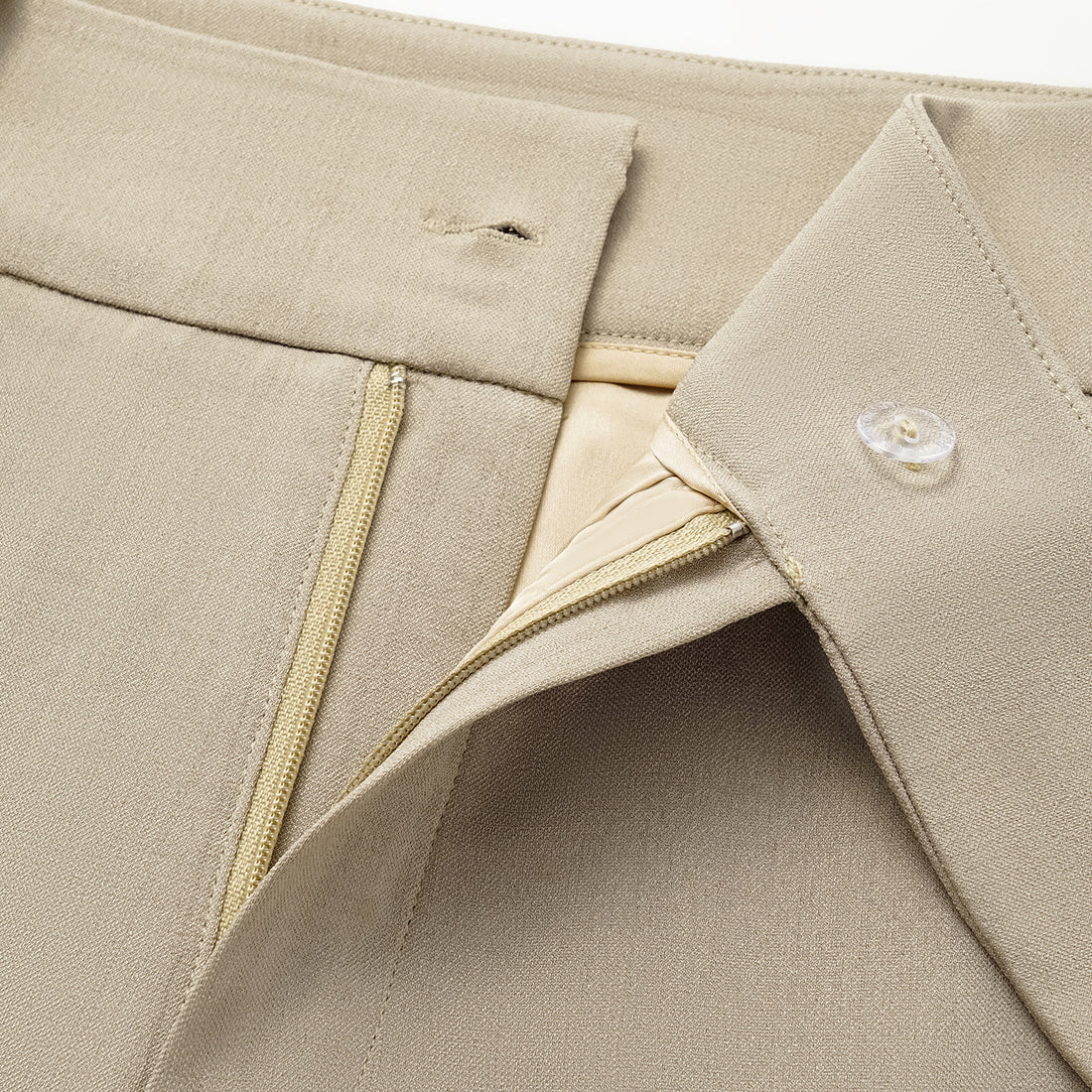 "Autumn Diary" Korean super stretch drape fabric waist trousers - Khaki