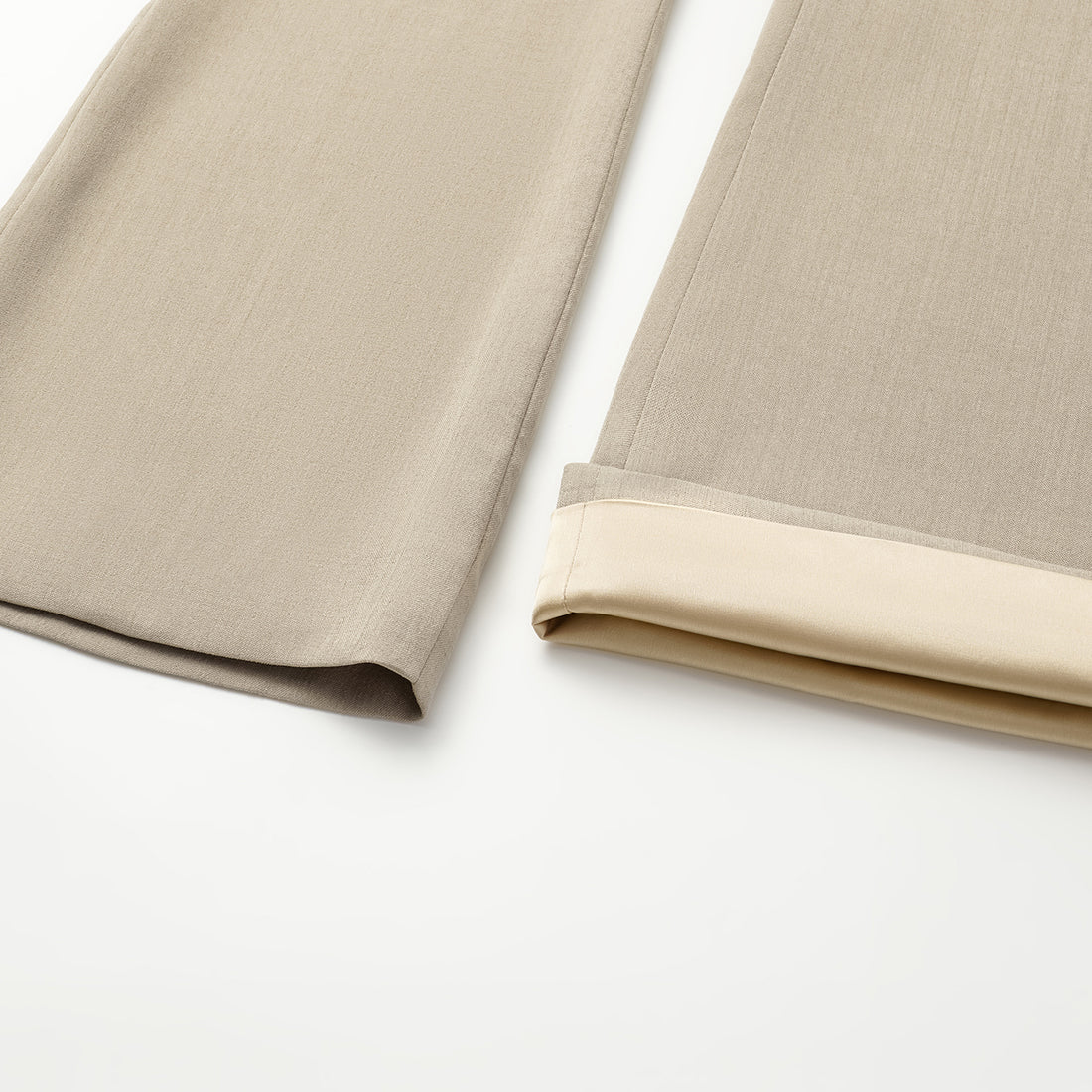 "Autumn Diary" Korean super stretch drape fabric waist trousers - Khaki