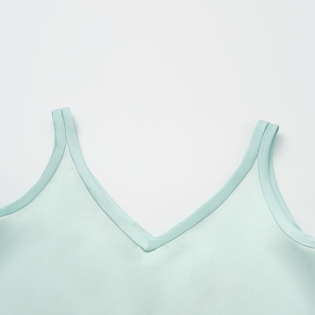 "Weekend at Monaco." Heavy Satin Panelled Tank Top — Mint