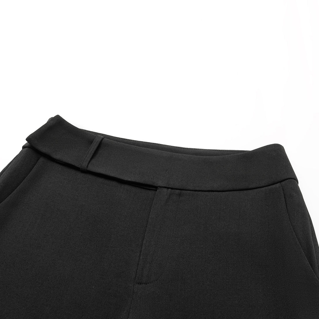 "Autumn Diary" Korean super stretch drape texture fabric waist trousers - black