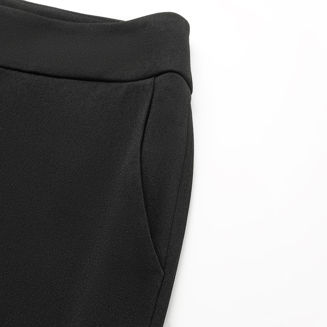 "Autumn Diary" Korean super stretch drape texture fabric waist trousers - black
