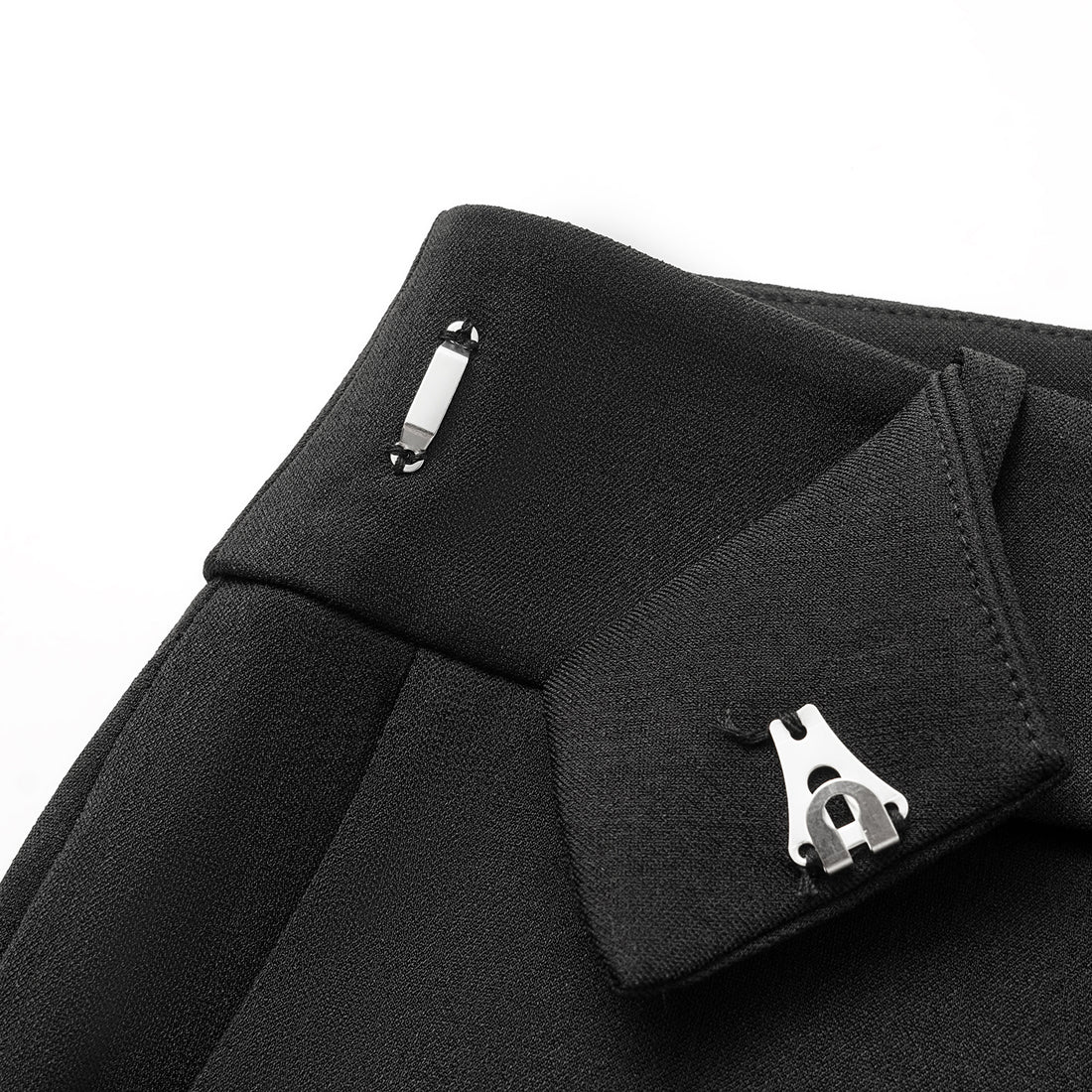 "Autumn Diary" Korean super stretch drape texture fabric waist trousers - black