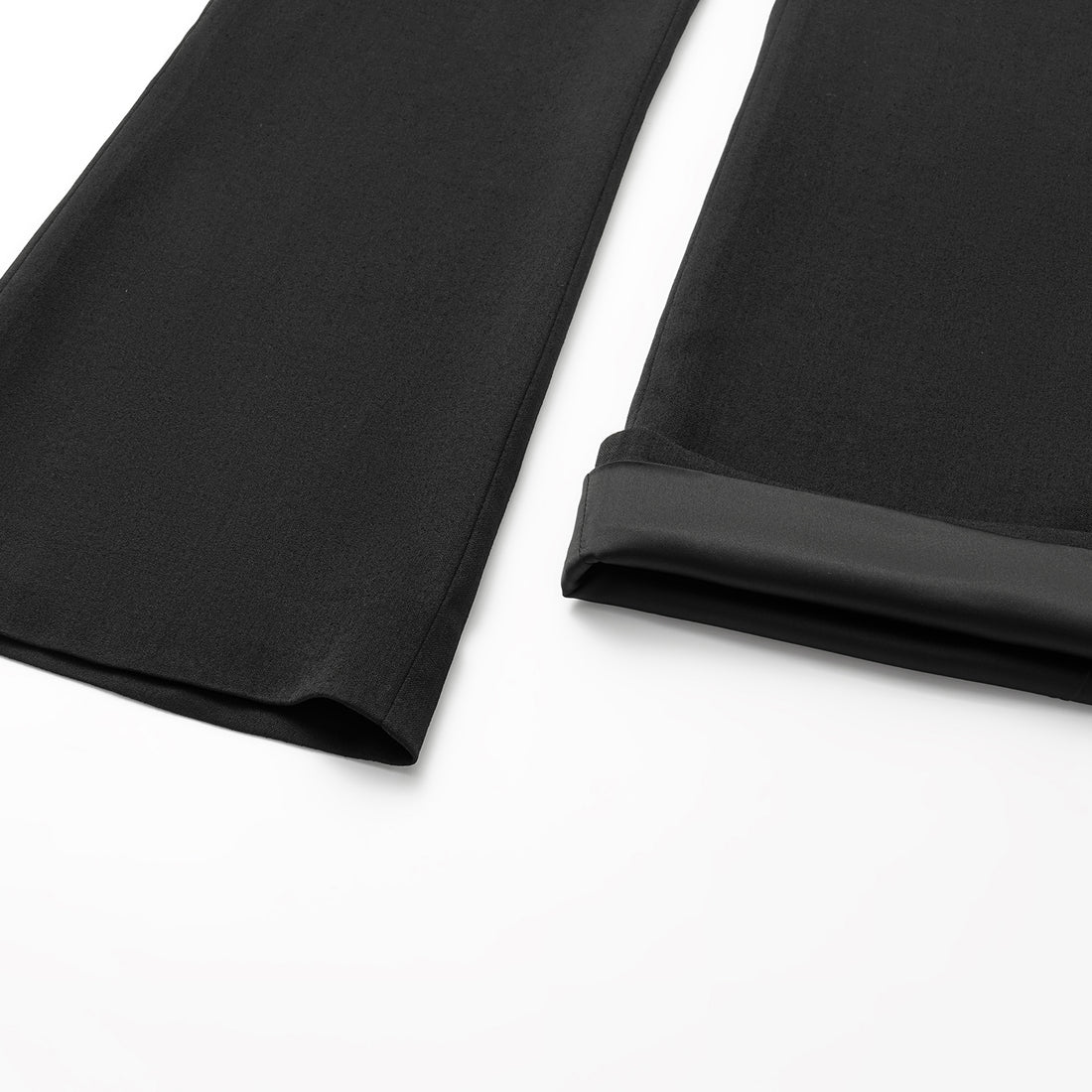 "Autumn Diary" Korean super stretch drape texture fabric waist trousers - black