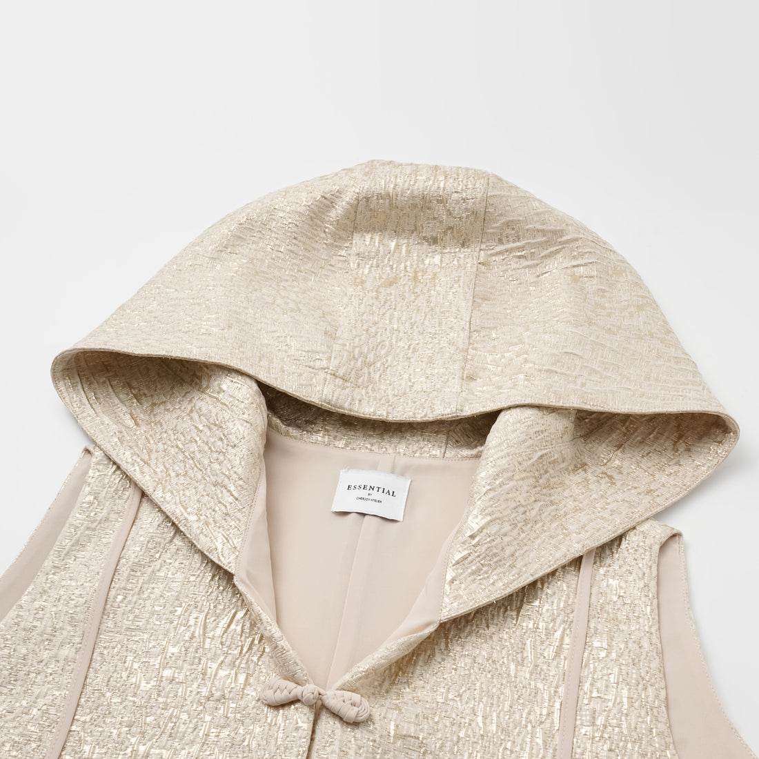 "Spring Outing" Jacquard Hooded Light Chinese Style Vest—Charm