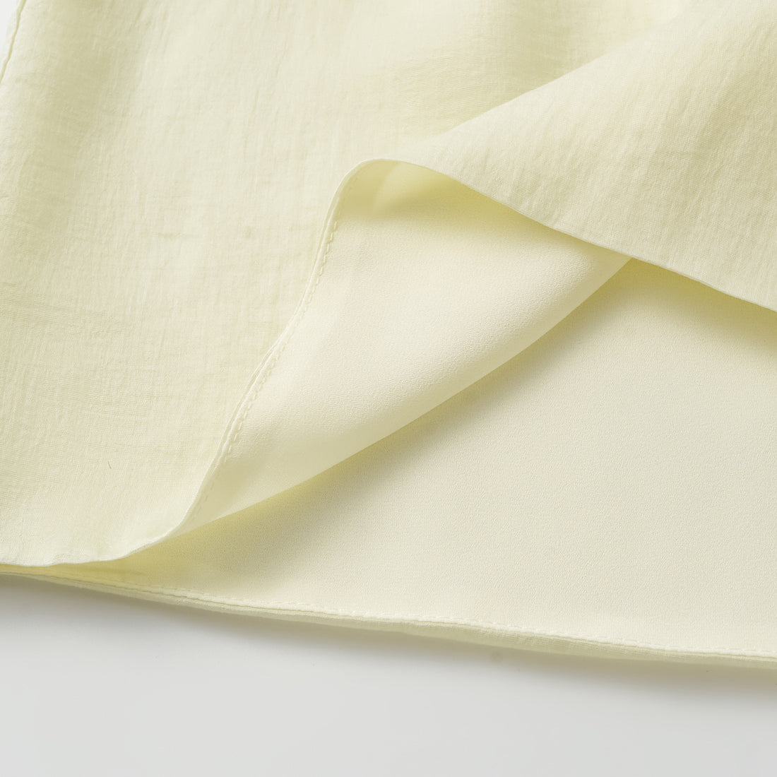"Intellectual Moment" Tencel Satin Chiffon Shorts - Goose Yellow