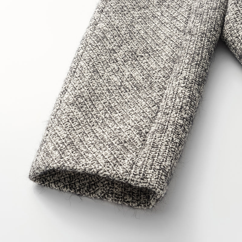 "Chelsea Citywalk." Tweed Oversized Jacket—Ashen Radiance