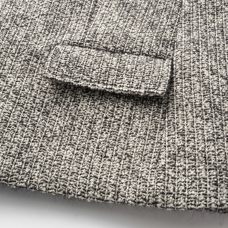 "Chelsea Citywalk." Tweed Oversized Jacket—Ashen Radiance