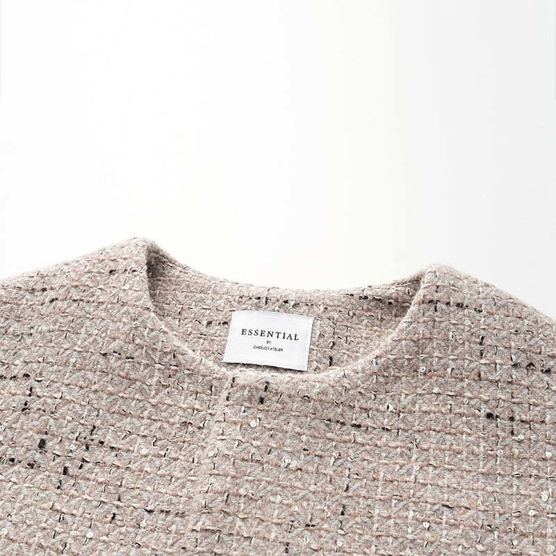 "Chelsea Tea Time" wool tweed pupa coat - Antique Mirage