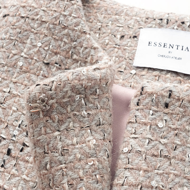 "Chelsea Tea Time" wool tweed pupa coat - Antique Mirage