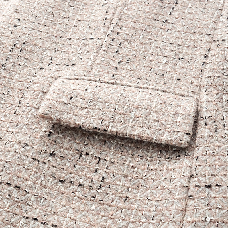 "Chelsea Tea Time" wool tweed pupa coat - Antique Mirage
