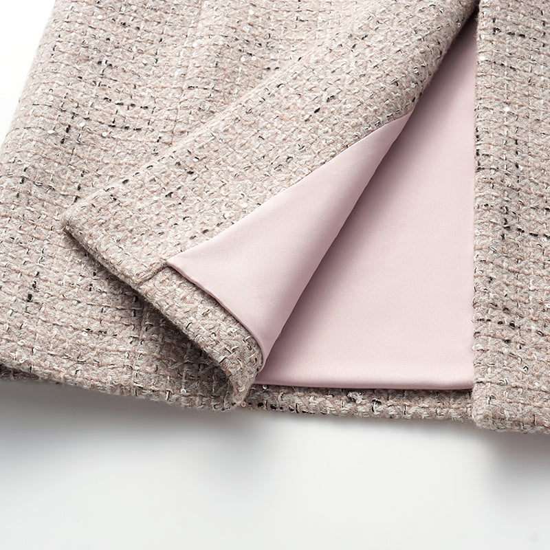 "Chelsea Tea Time" wool tweed pupa coat - Antique Mirage