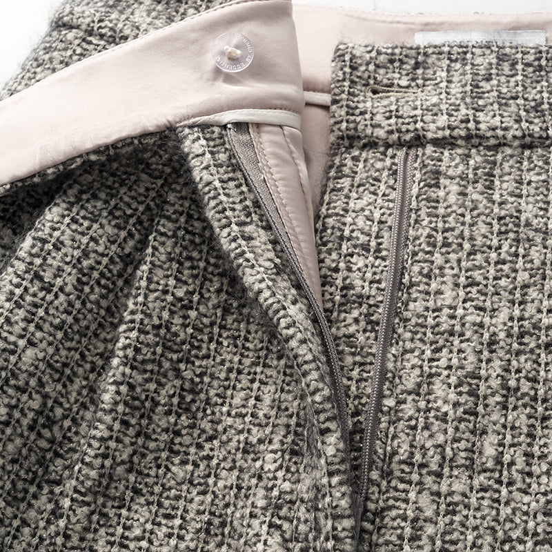 "Chelsea Citywalk." Tweed Shorts—Ashen Radiance