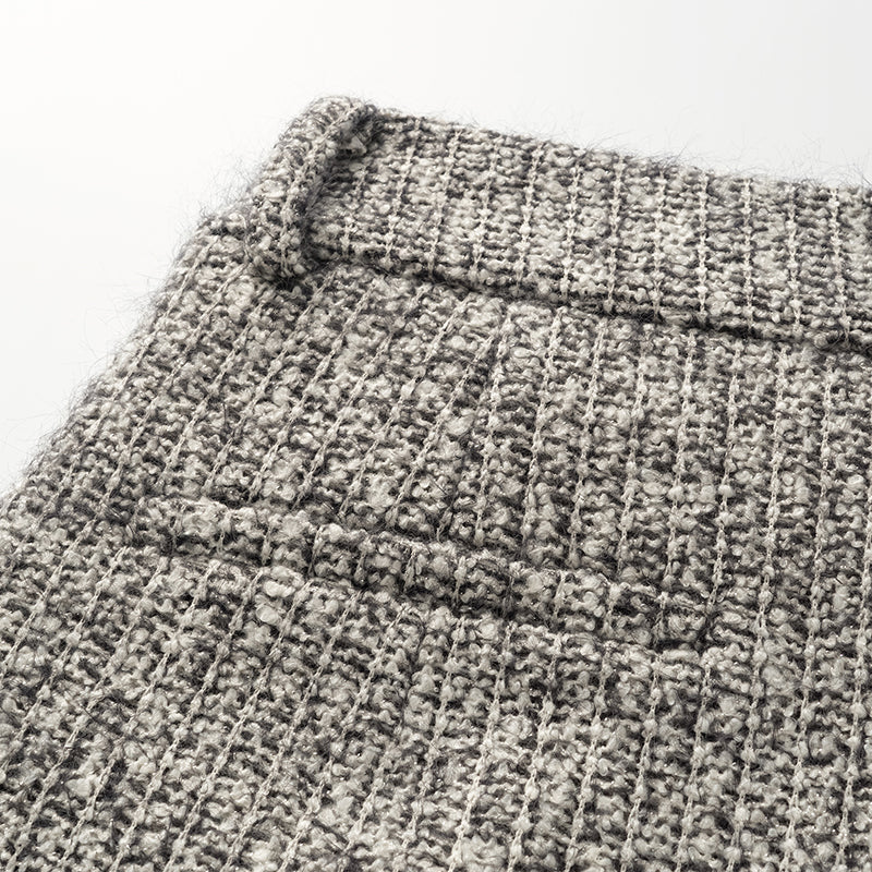 "Chelsea Citywalk." Tweed Shorts—Ashen Radiance