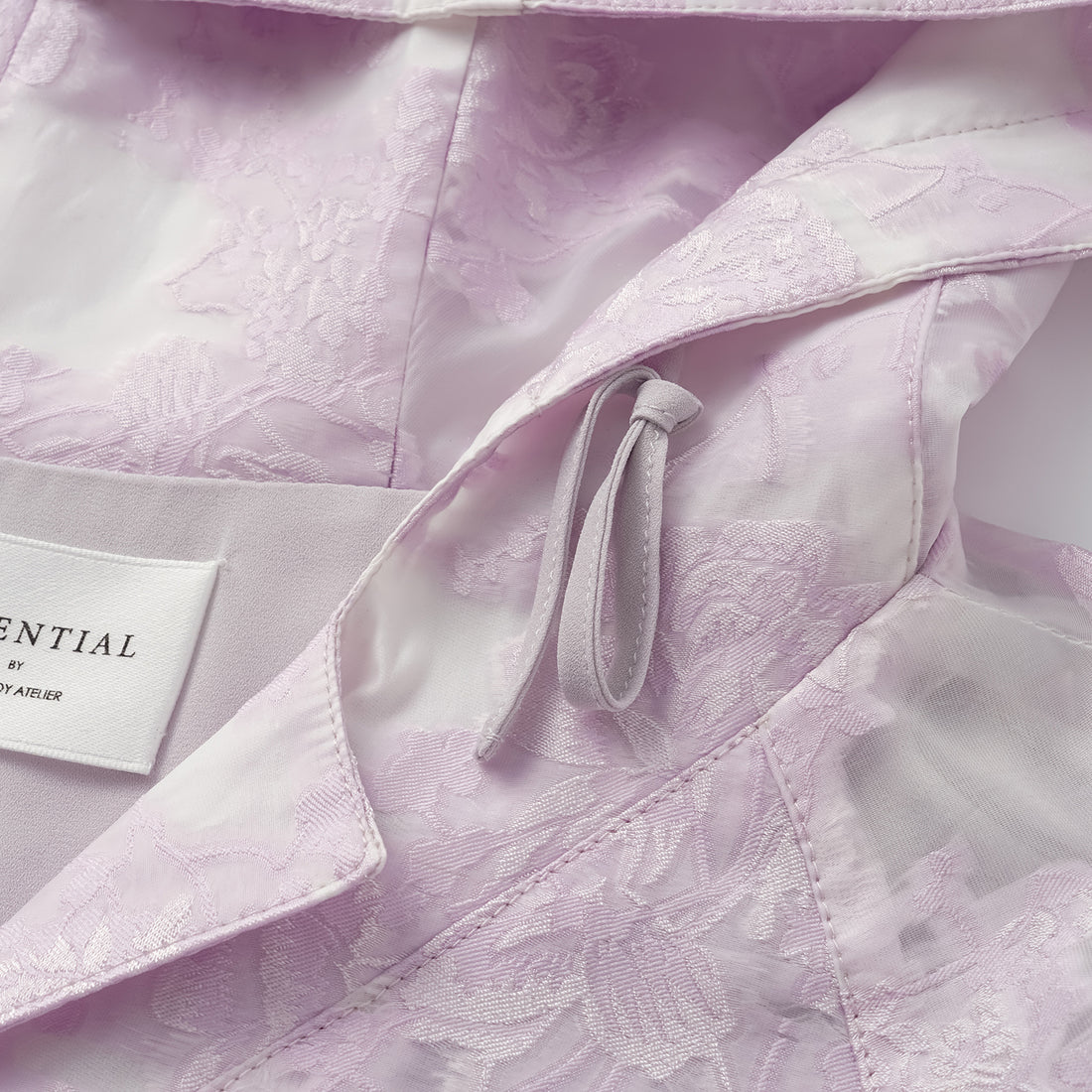 "Spring Outing" Jacquard Hooded Drawstring Top - Lotus Fragrance