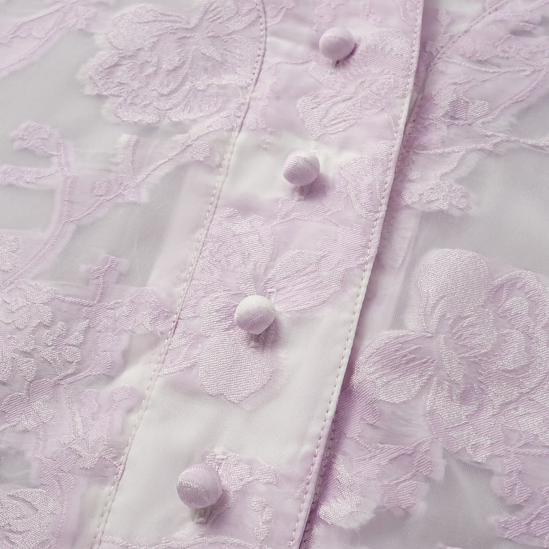 "Spring Outing" Jacquard Hooded Drawstring Top - Lotus Fragrance
