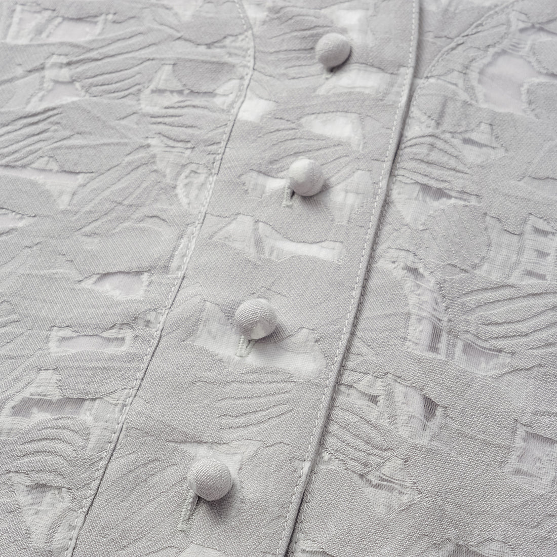 "Spring Outing" Jacquard Hooded Drawstring Top - Silver Lake