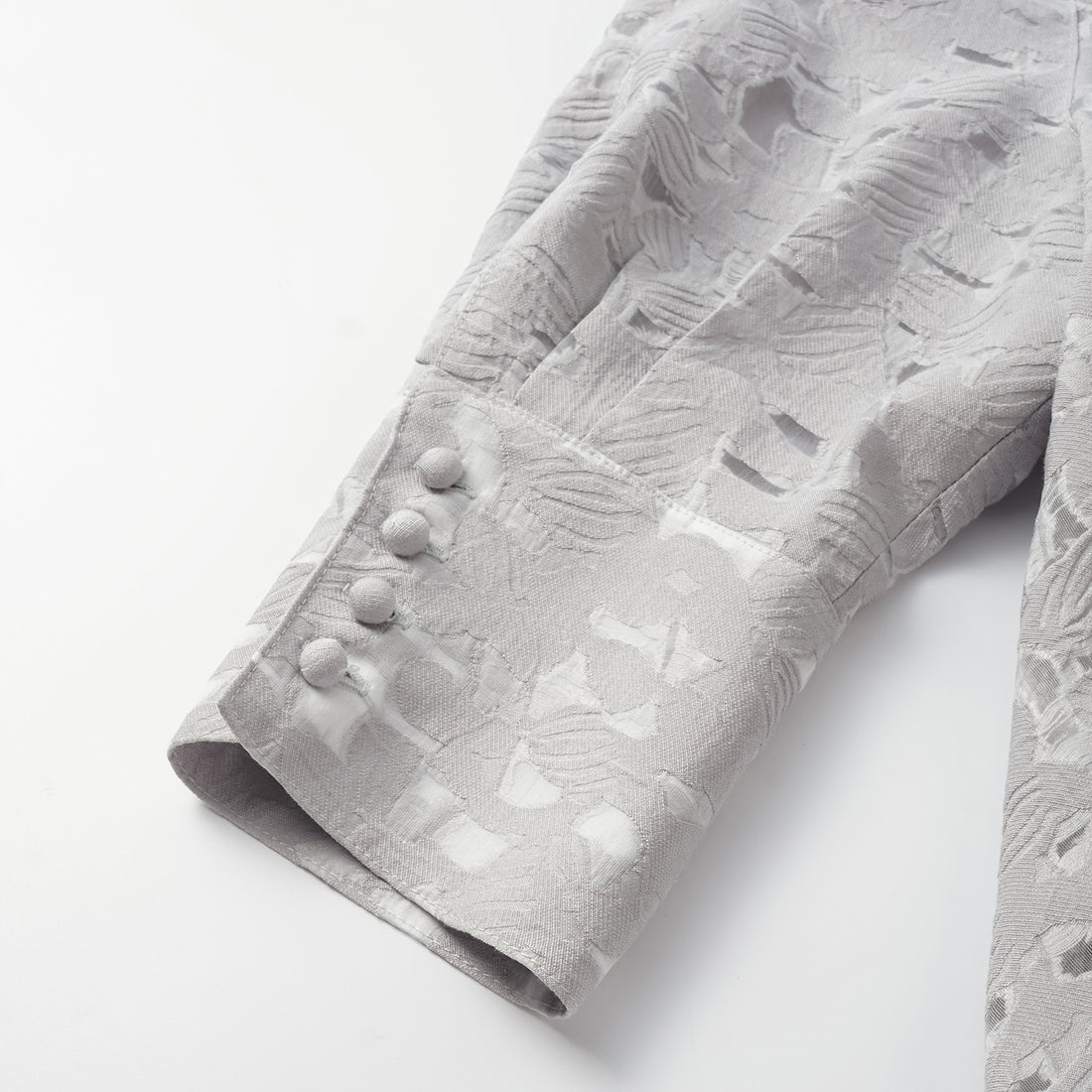 "Spring Outing" Jacquard Hooded Drawstring Top - Silver Lake