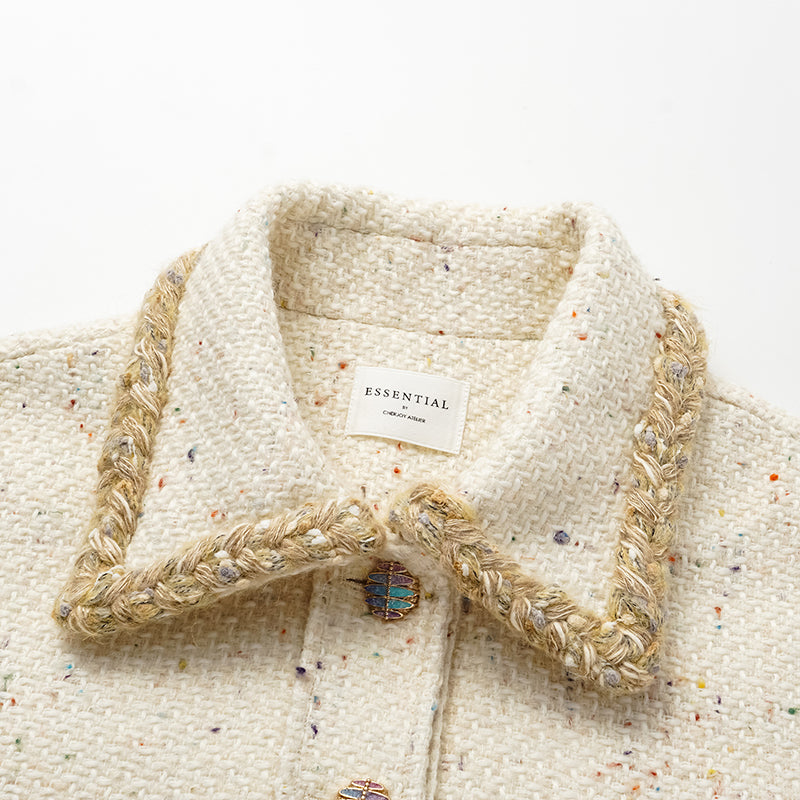 "Tokyo'Hours" Oversized Tweed Jacket—Vanila Milk