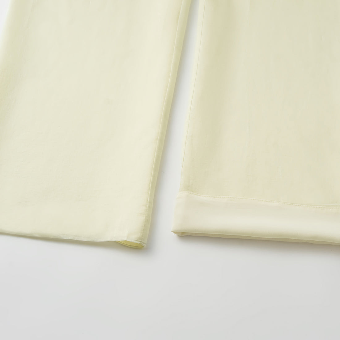 "Intellectual Moment" Tencel Satin Chiffon 3D Tailored Trousers - Goose Yellow