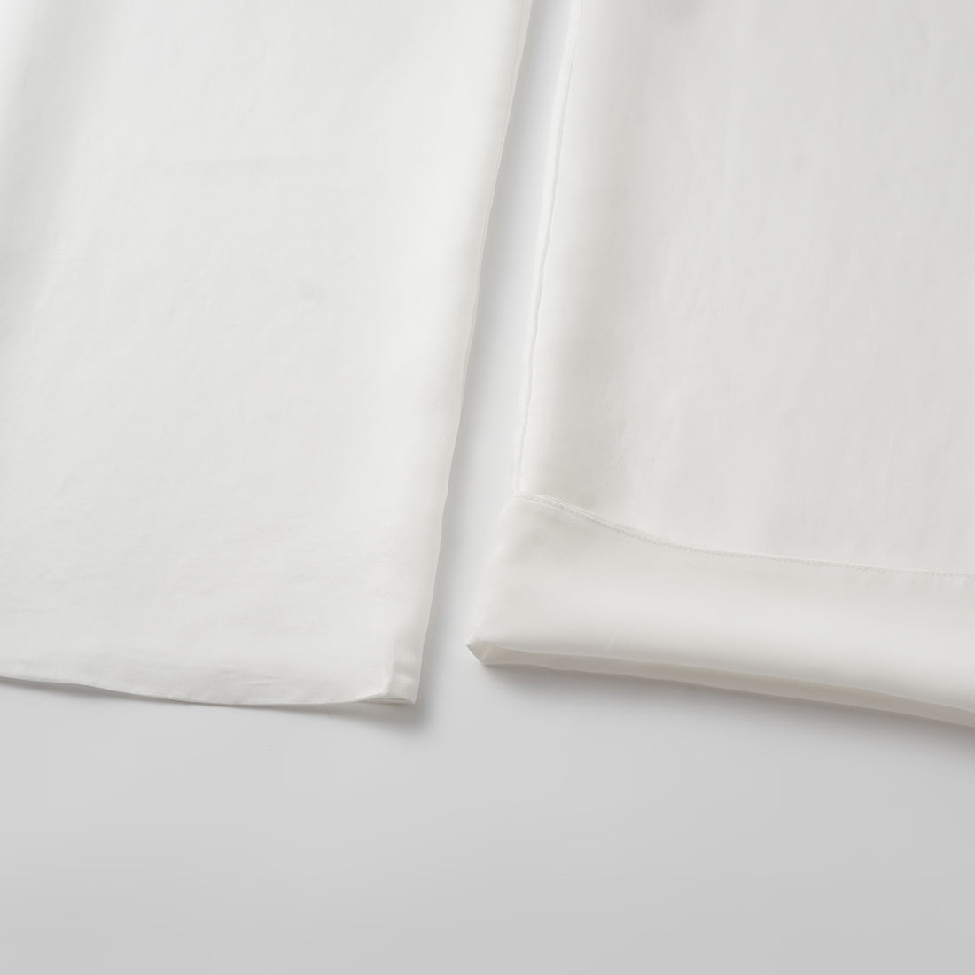 "Intellectual Moment" Tencel Satin Chiffon 3D Tailored Trousers - Simple White