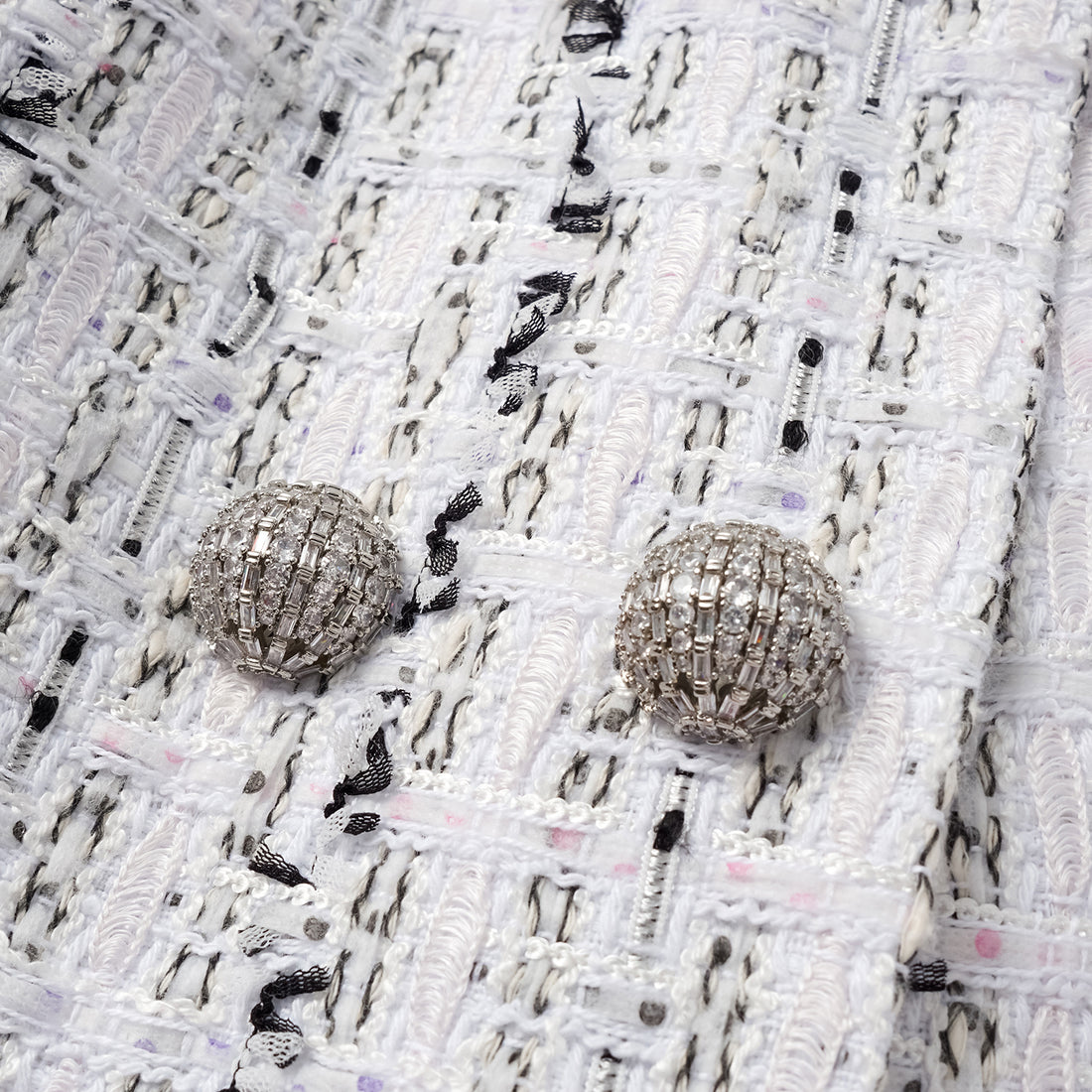 "Arcade of CherJoy Atelier." French Summer Light Tweed Three-Dimensional Cutting Vest Dress—Celestial Ink
