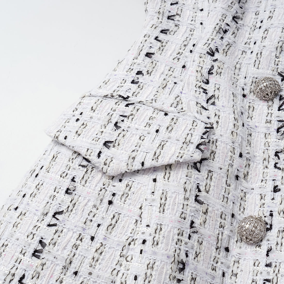 "Arcade of CherJoy Atelier." French Summer Light Tweed Three-Dimensional Cutting Vest Dress—Celestial Ink