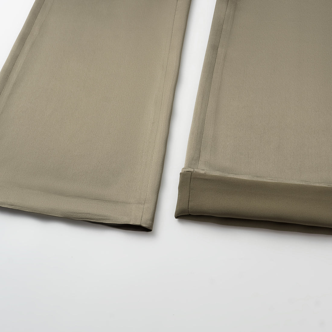 "Imperial Garden Teatime" Satin Acetate Flared Pants - Spring Green