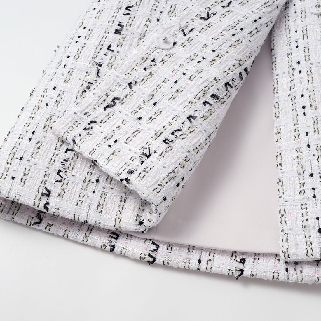 "Arcade of CherJoy Atelier." French Summer Light Tweed Three-Dimensional Cutting Vest Dress—Celestial Ink