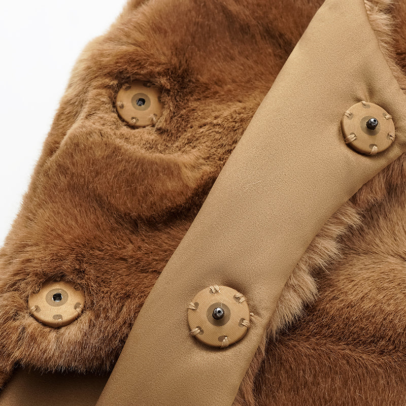 "Imperial Gala" Tech Fur Chinese Style Vest - Platinum Beige