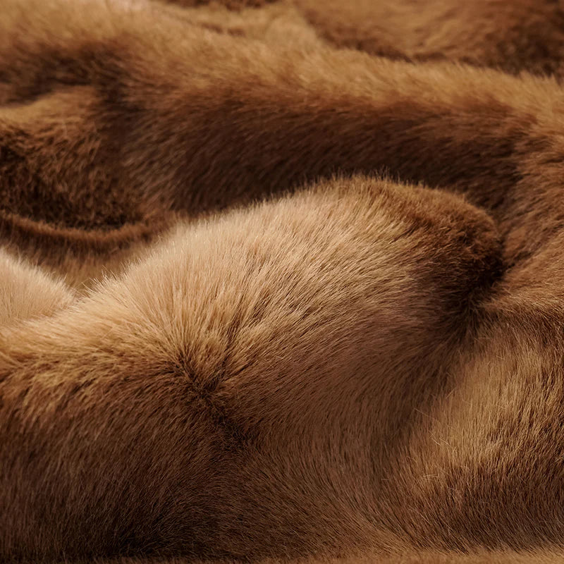 "Imperial Gala" Tech Fur Chinese Style Vest - Platinum Beige