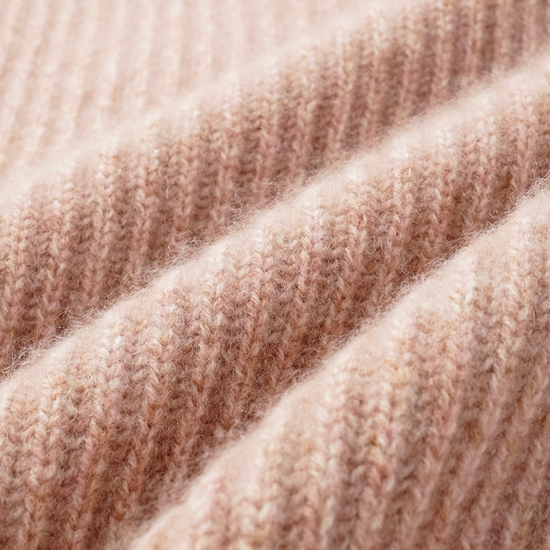"Winter Diary" 100% Cashmere Chunky Lapel Top—Toasted Pink