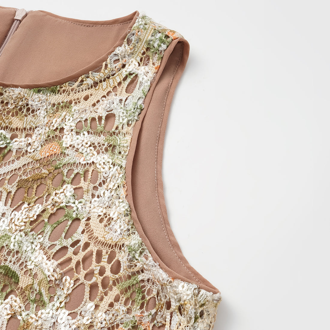 "Imperial Garden Teatime" Italian luxury embroidered lace vest - Teatime
