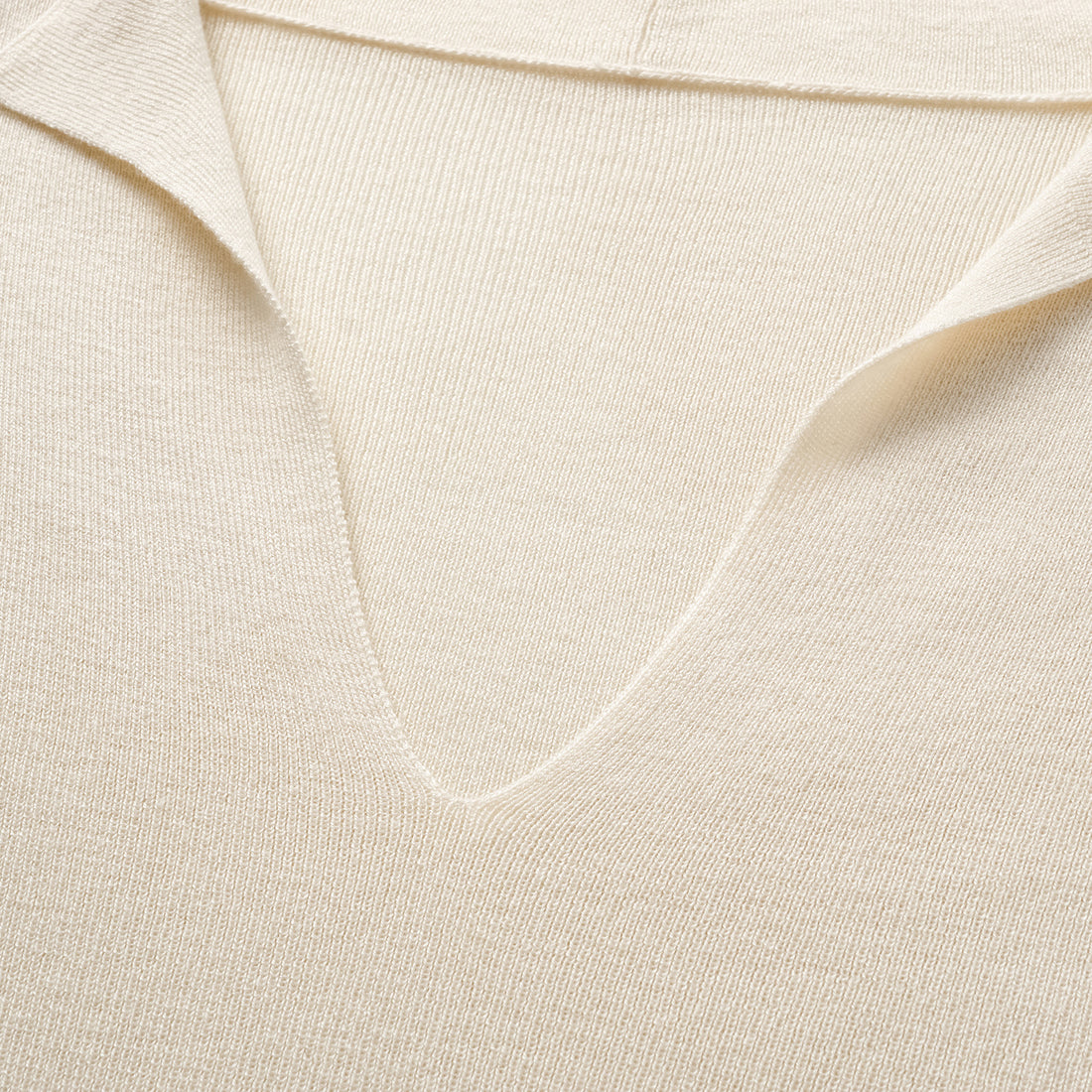 "Spring diary." Silk Cashmere V-neck top—Ivory