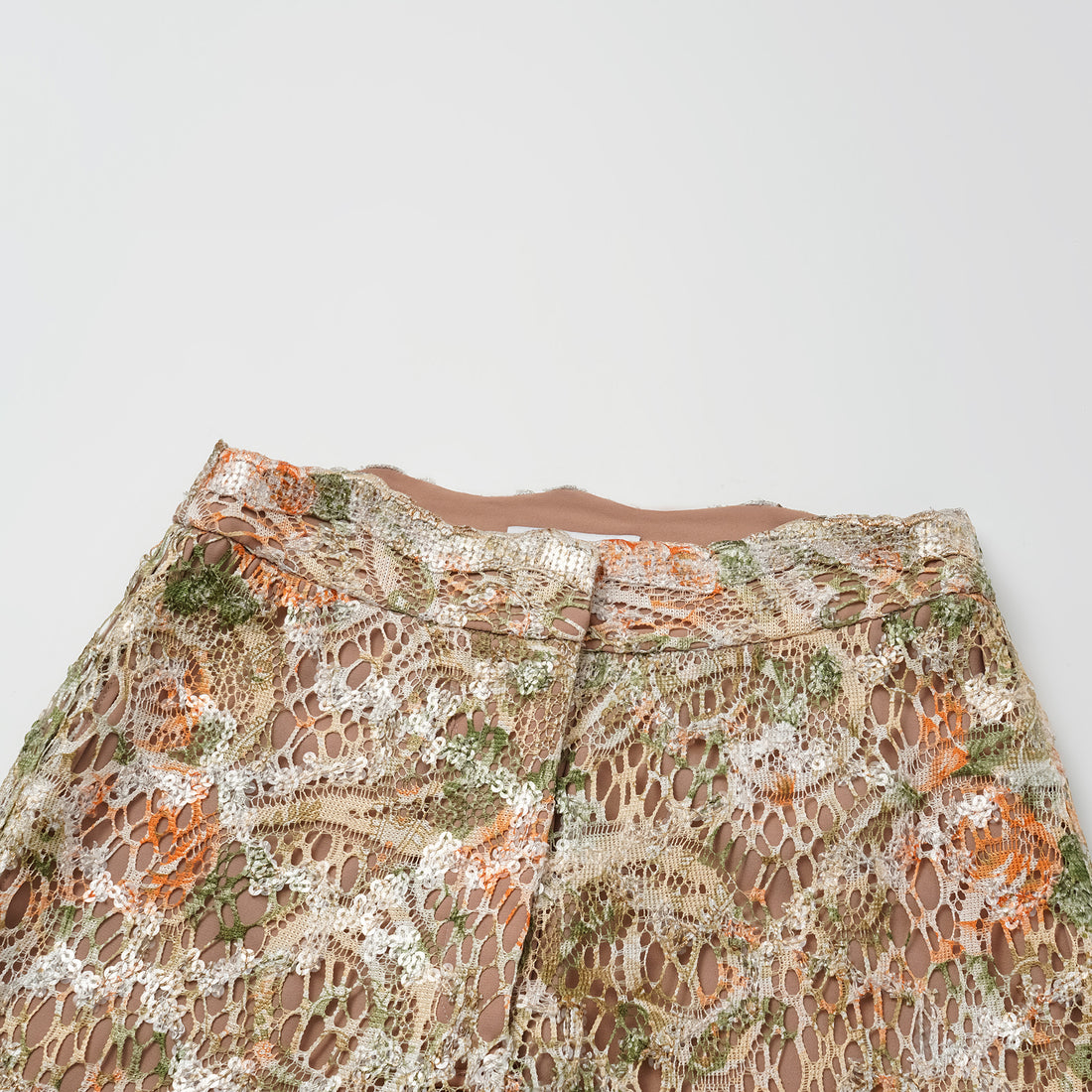 "Imperial Garden Teatime" Italian luxury embroidered lace flared pants - Tea Wild Whisper