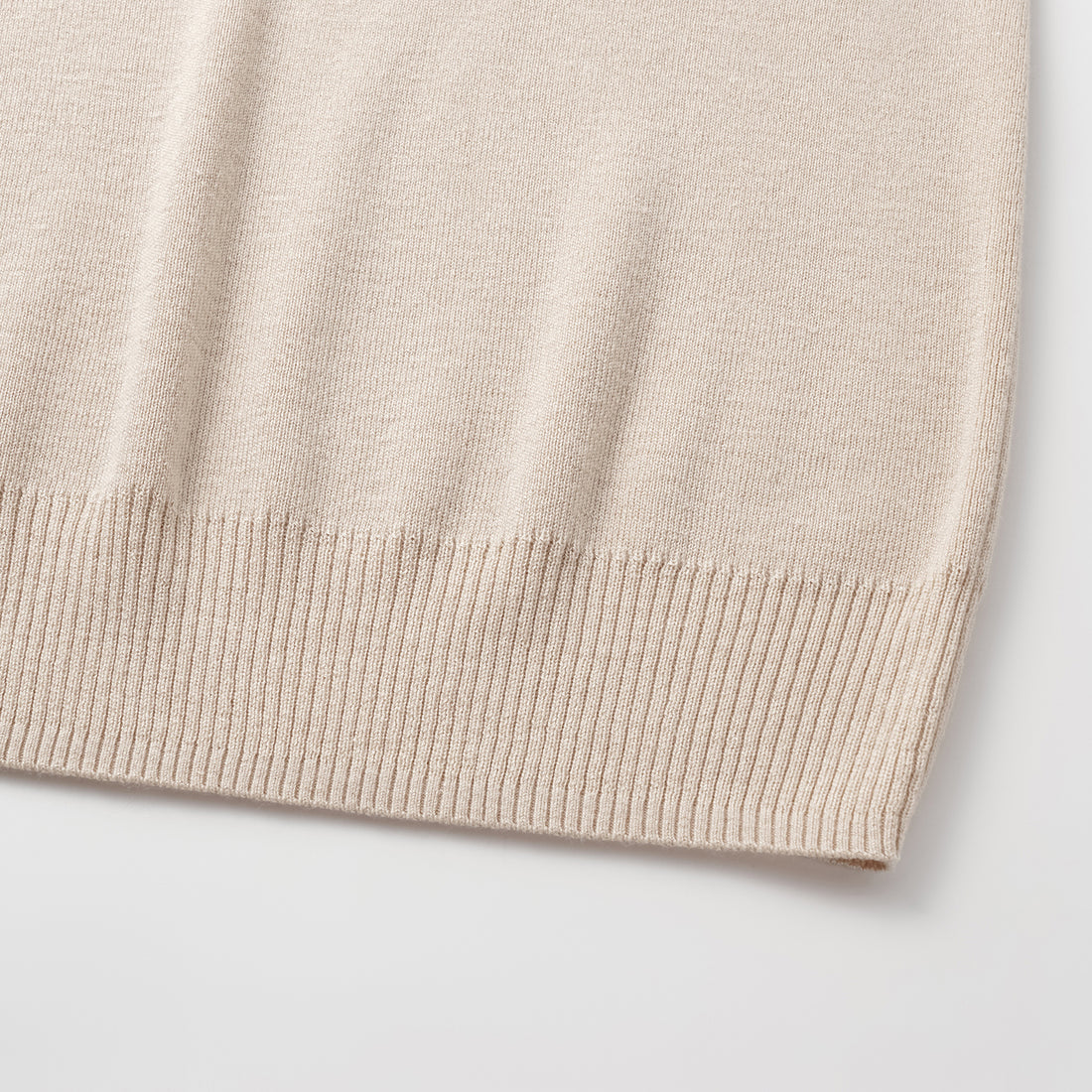 “Spring diary.” Silk Cashmere V-neck top—Beige