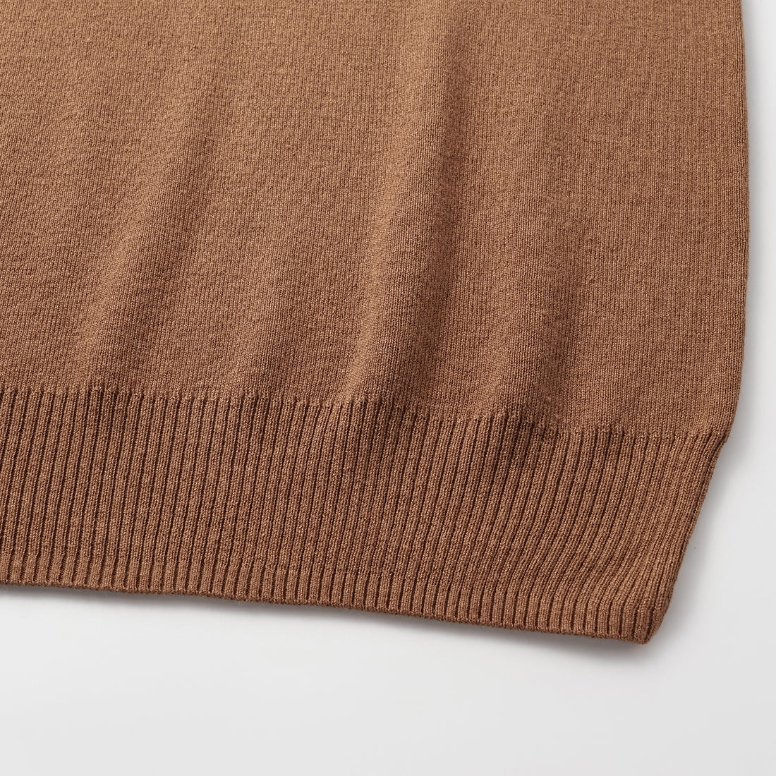 “Spring diary.” Silk Cashmere V-neck top—Camel