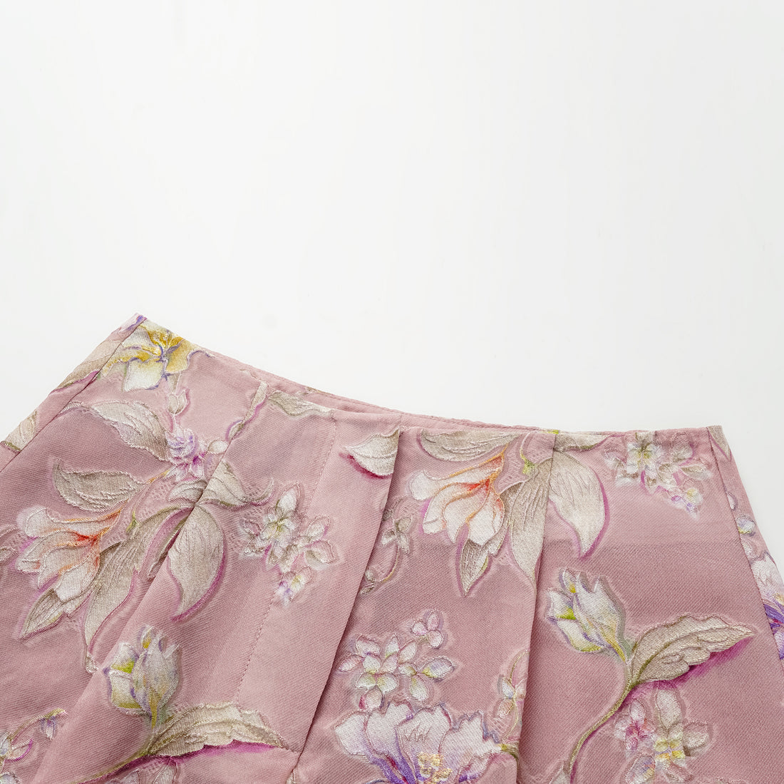 "Imperial Garden Teatime" Italian hand-painted silk shorts
