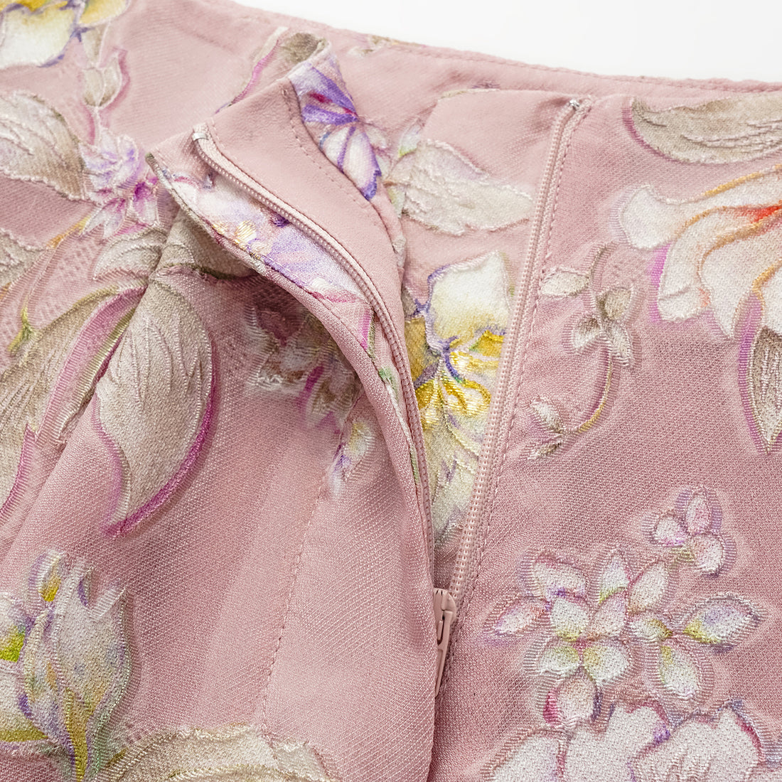 "Imperial Garden Teatime" Italian hand-painted silk shorts
