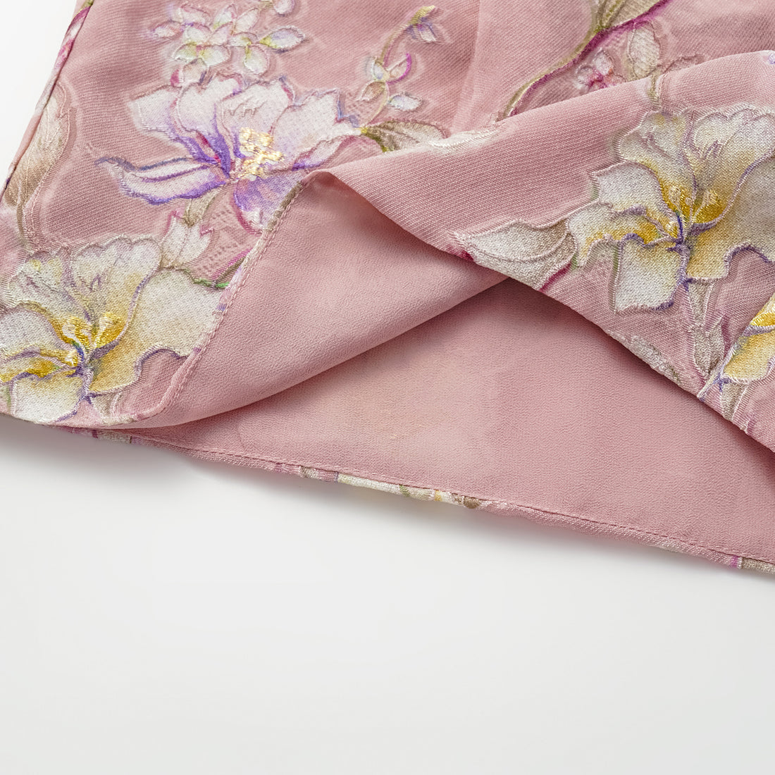 "Imperial Garden Teatime" Italian hand-painted silk shorts