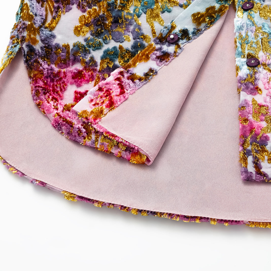 "Imperial Garden Teatime" Silk Velvet Chinese Style Shirt - Zui Rouge