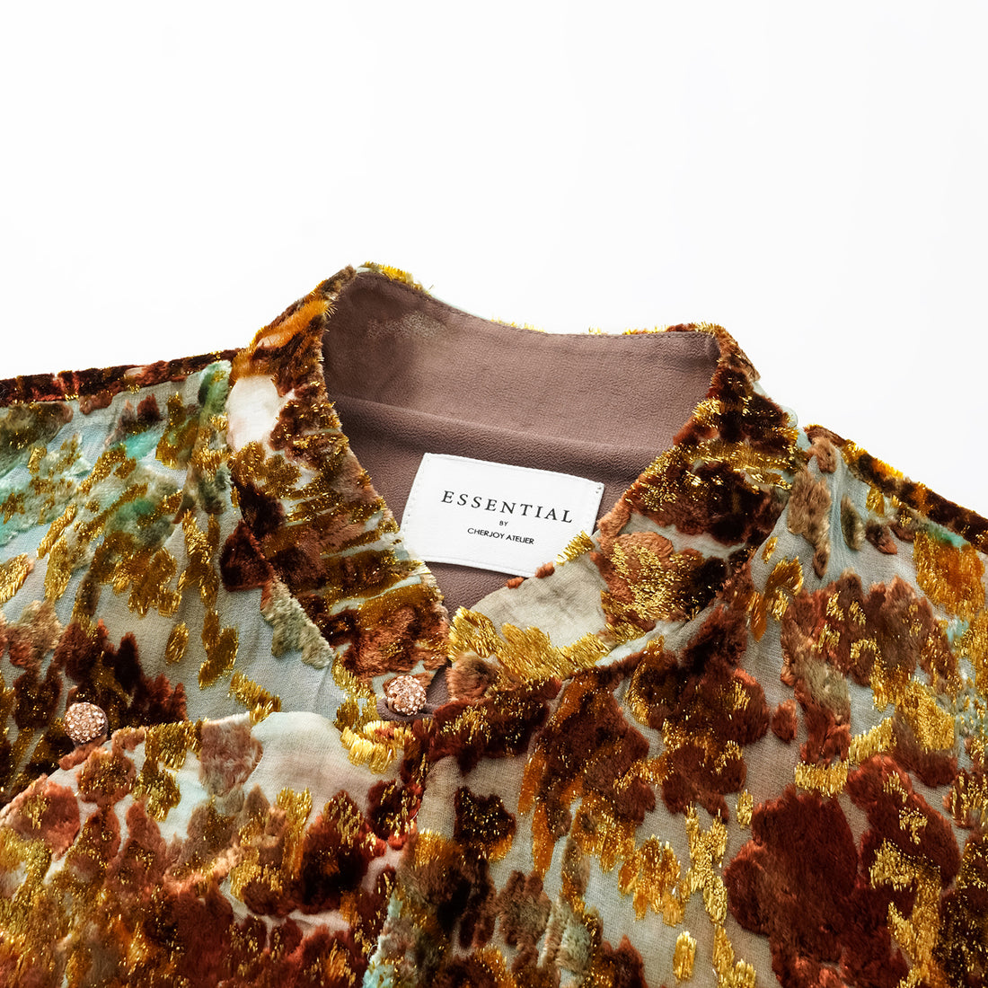 "Imperial Garden Teatime" Silk Velvet Chinese Style Vest - Cuiyan