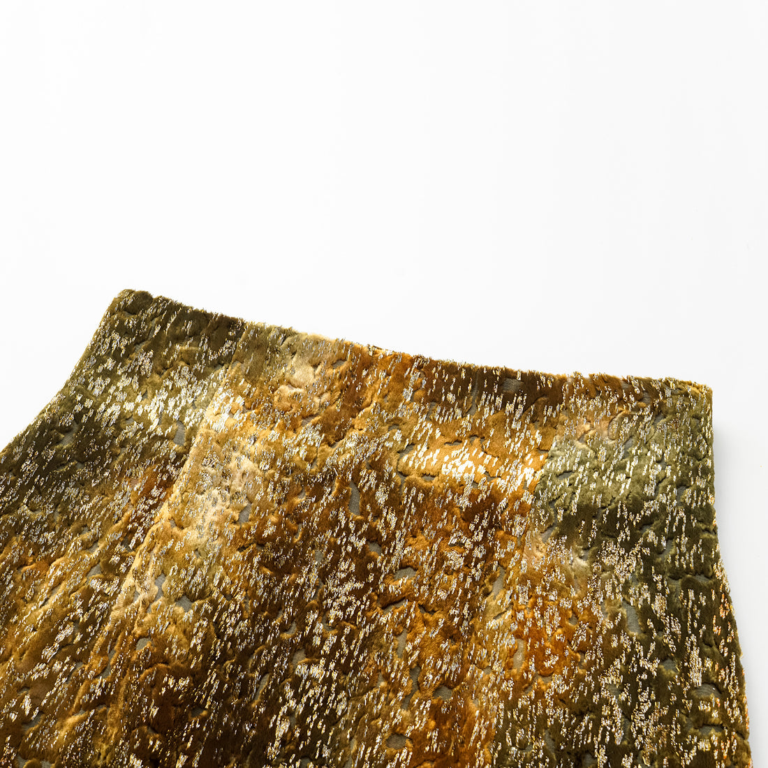 "Imperial Garden Teatime" Silk Velvet Chinese Style Pencil Skirt - Late Autumn Amber