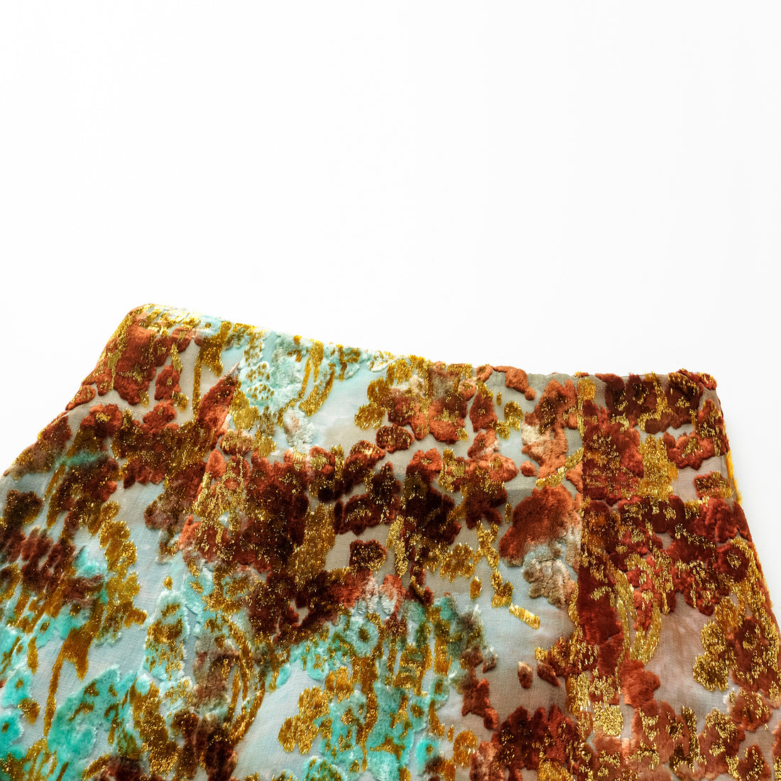"Imperial Garden Teatime" Silk Velvet Chinese Style Pencil Skirt - Cuiyan