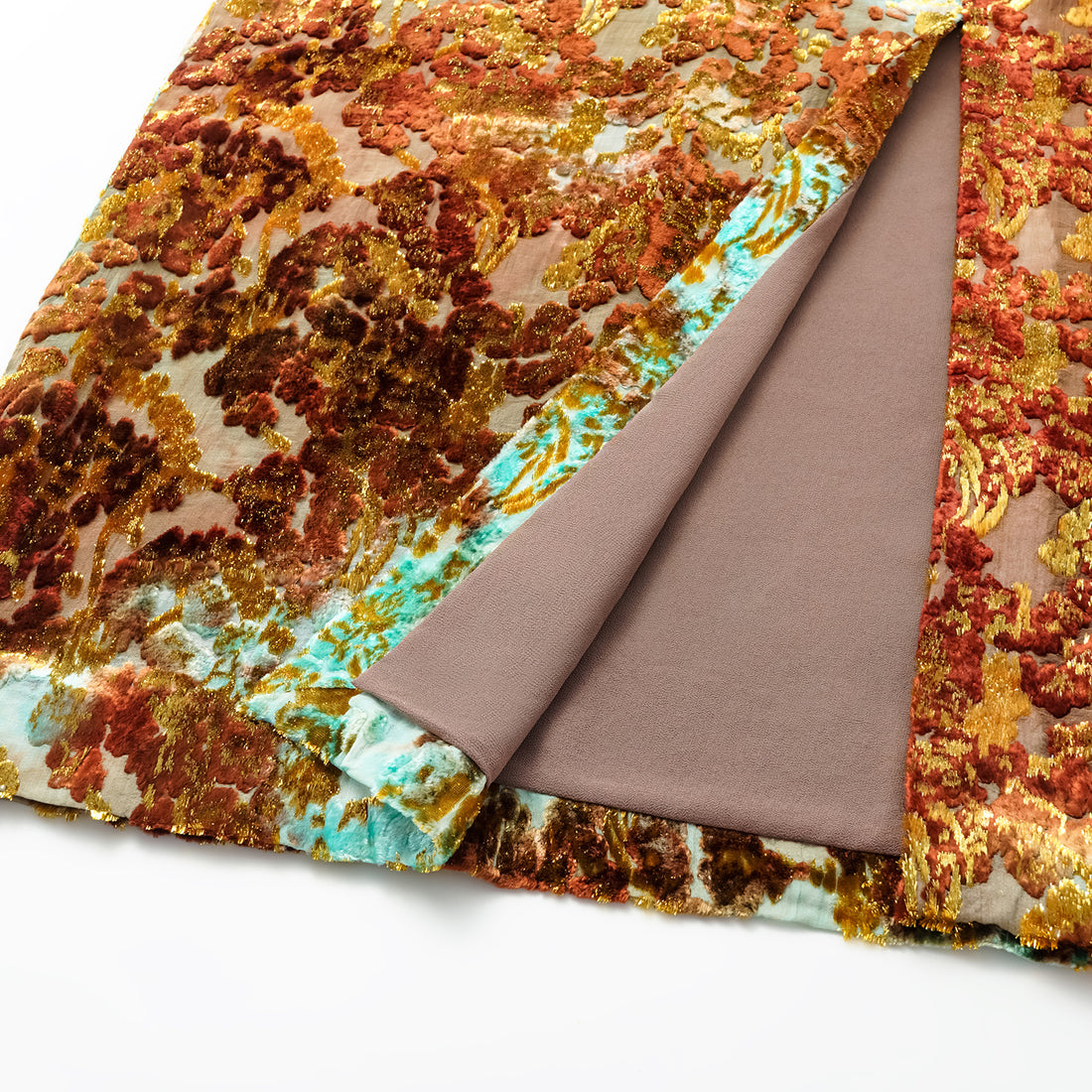 "Imperial Garden Teatime" Silk Velvet Chinese Style Pencil Skirt - Cuiyan