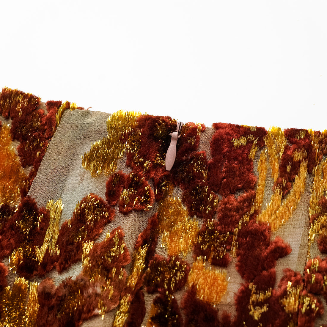"Imperial Garden Teatime" Silk Velvet Chinese Style Pencil Skirt - Cuiyan