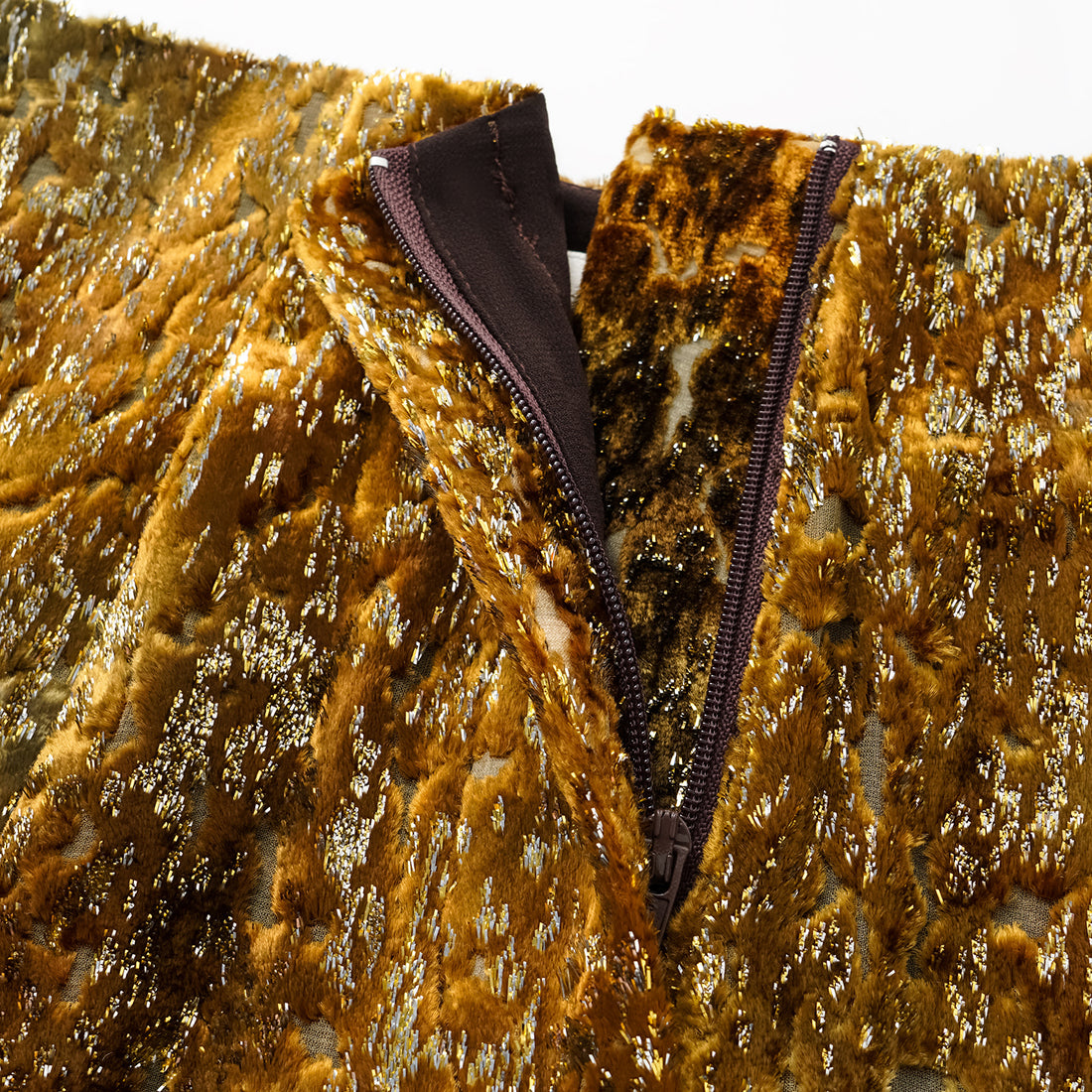 "Imperial Garden Teatime" Silk Velvet Chinese Style Shorts - Late Autumn Amber
