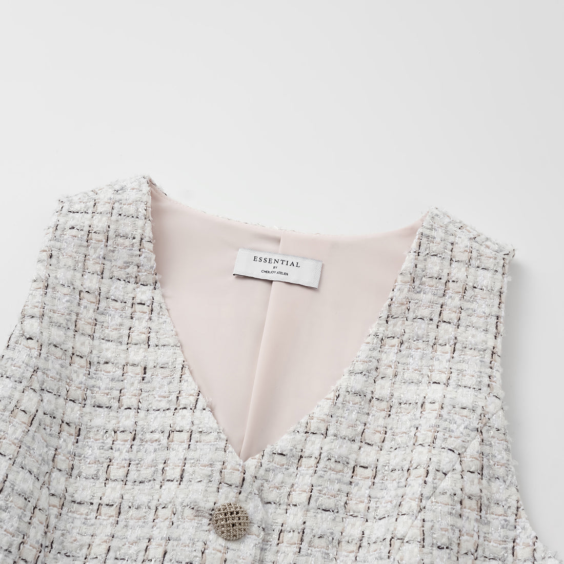"Chelsea Citywalk." 3D-cut tweed vest - Blanc