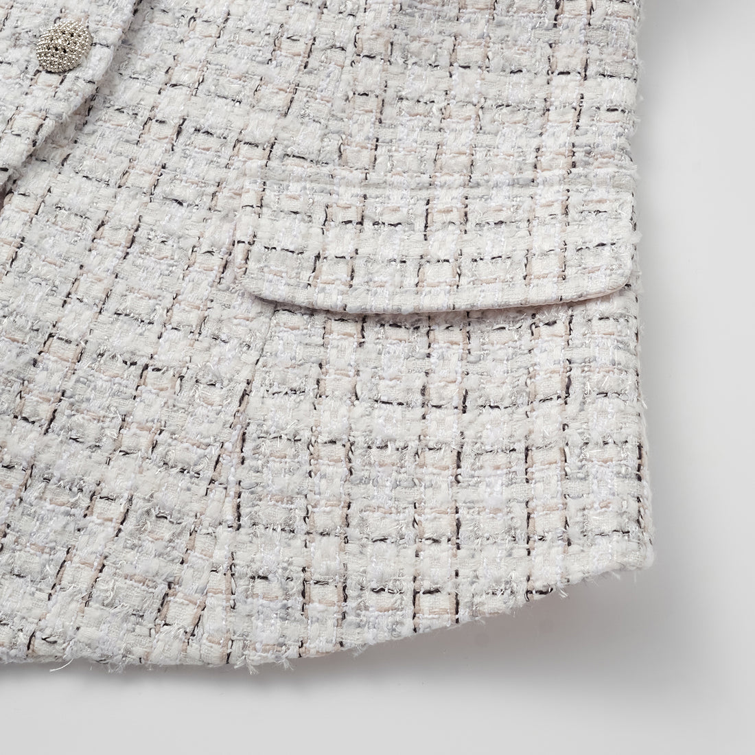 "Chelsea Citywalk." 3D-cut tweed vest - Blanc