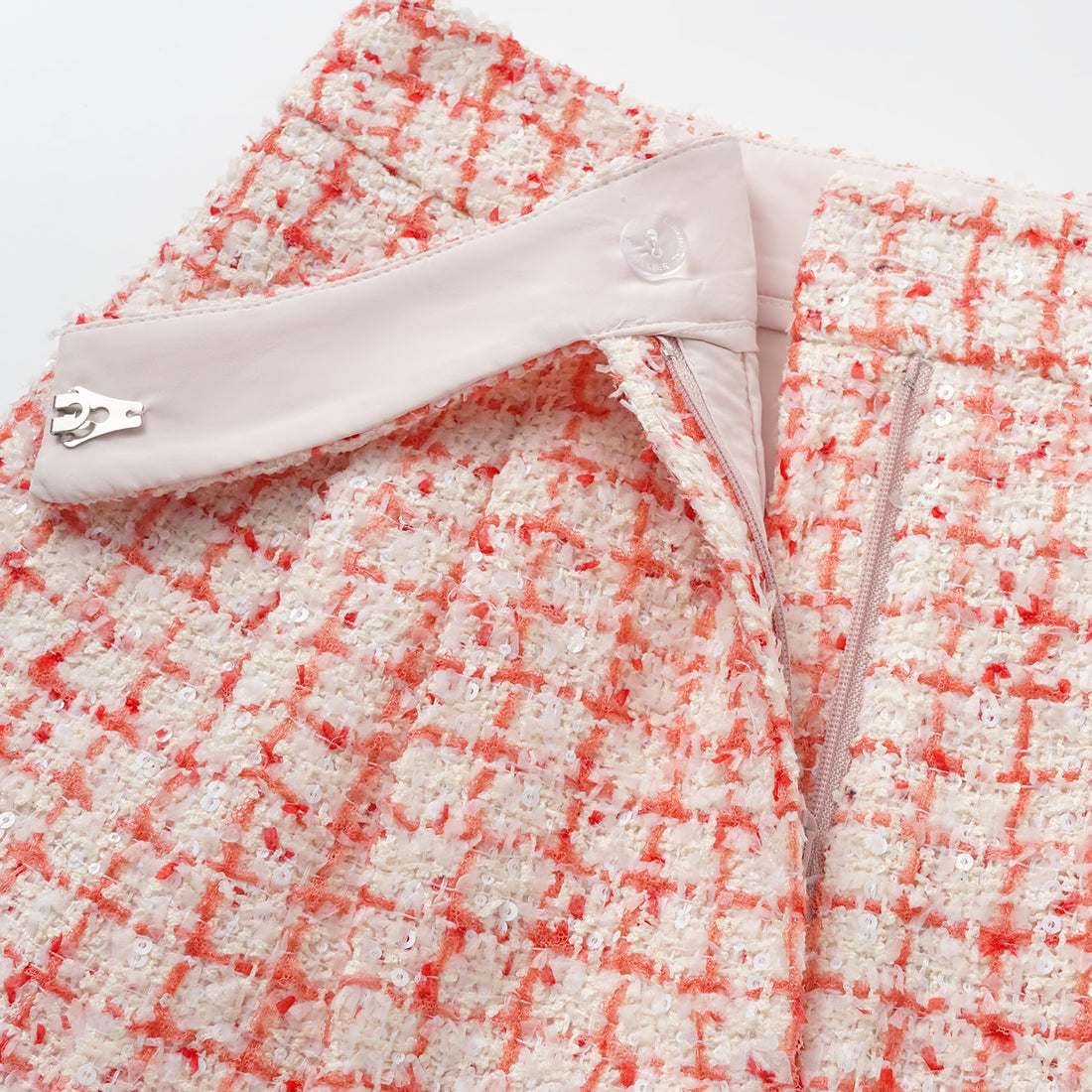"Chelsea tea time" Tweed Shorts—Peach Parfait